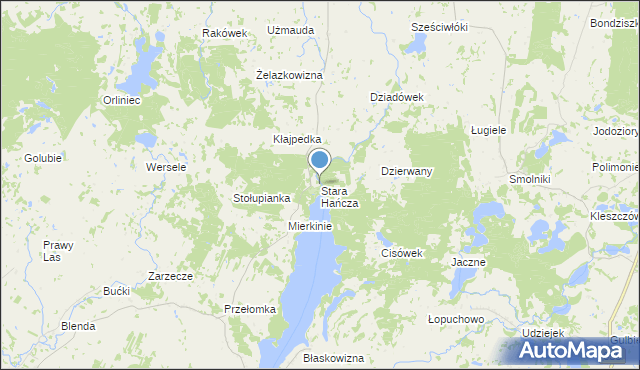 mapa Stara Hańcza, Stara Hańcza na mapie Targeo